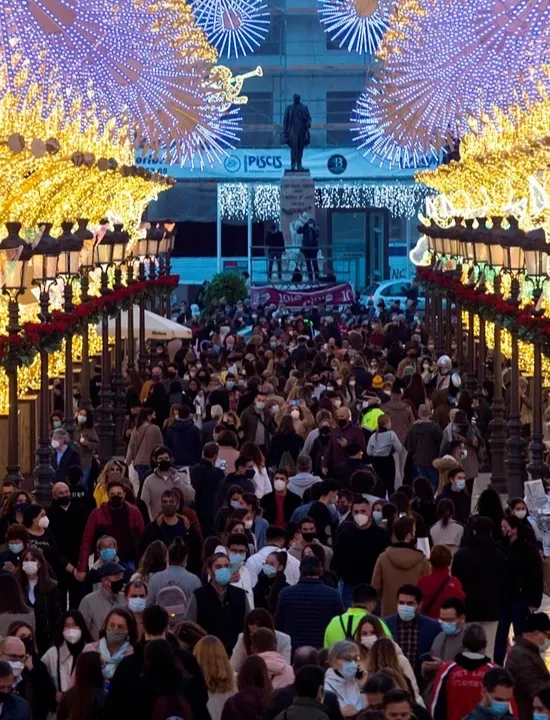 Calle Larios en Málaga durante la Navidad